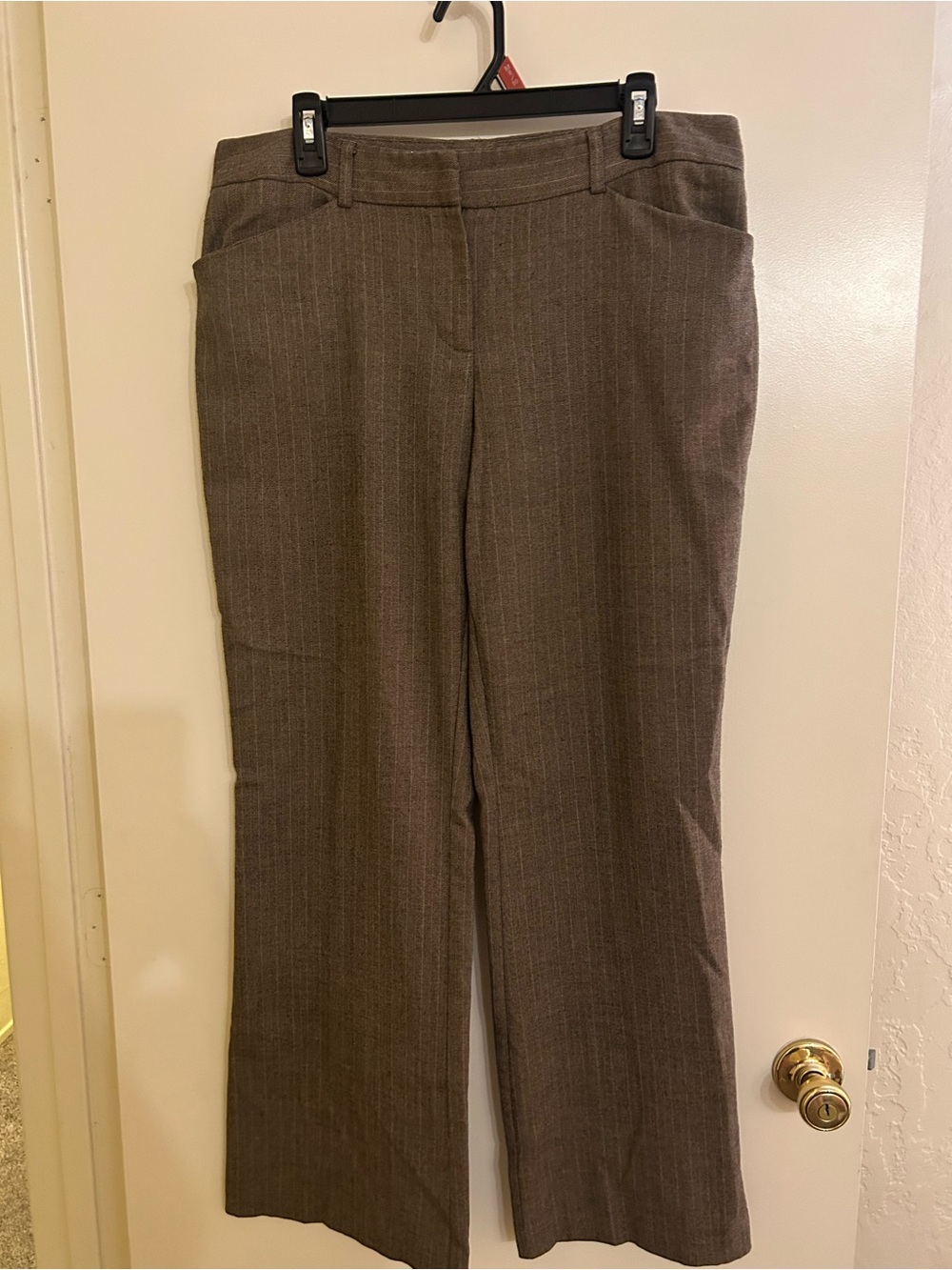 Classic Brown Pinstripe Women's Trousers
